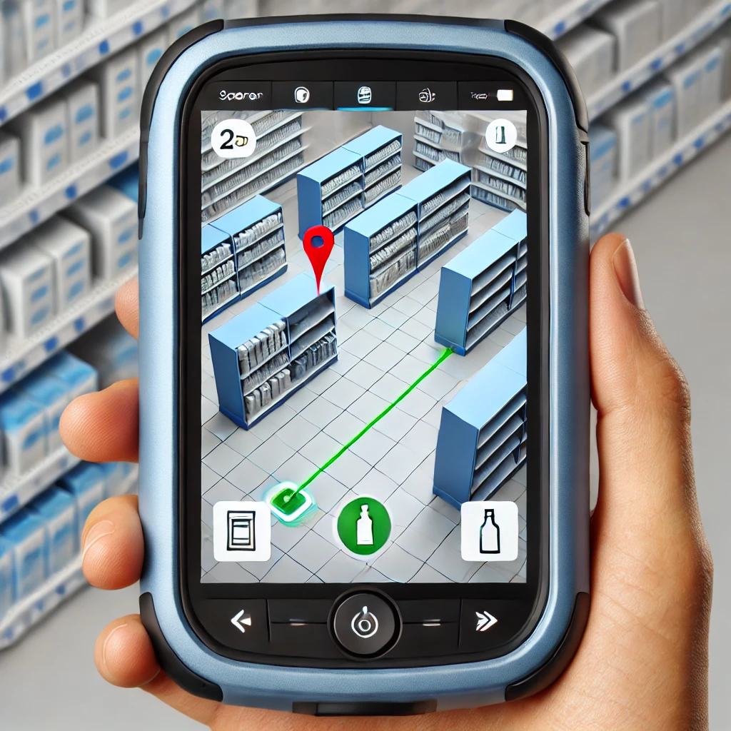 Shopper using handheld scanner